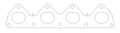 Cometic Honda All H22S 92-01 .030 inch MLS Exhaust Manifold Gasket 1.770 inch X 1.380 inch Port