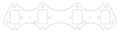 Cometic Ford Gen-1 FE V8 .030in MLS Exhaust Manifold Gasket Set - 1.560in x 2.310in Rectangle Port