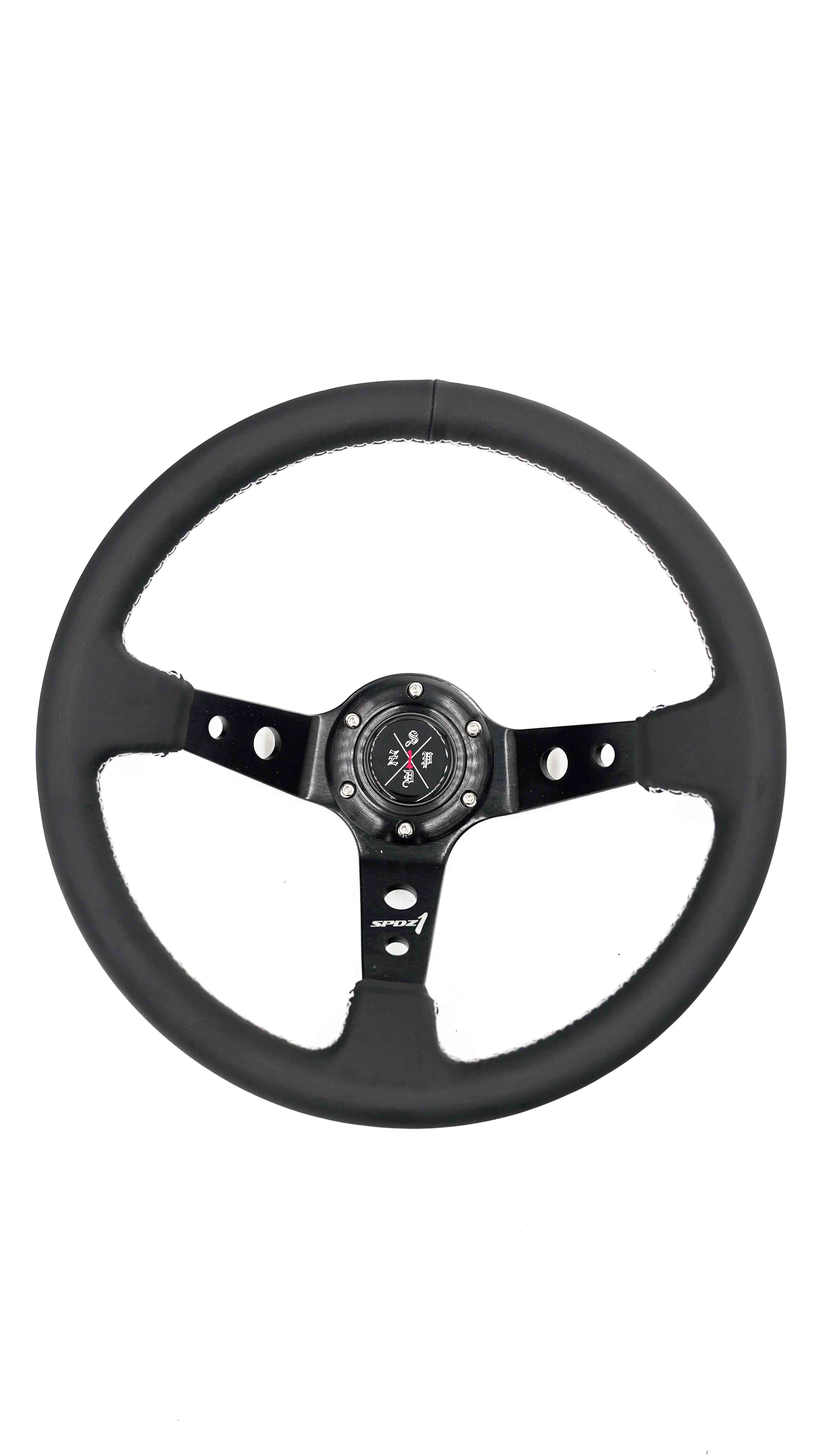 SPDZ1 White Lined Steering Wheel