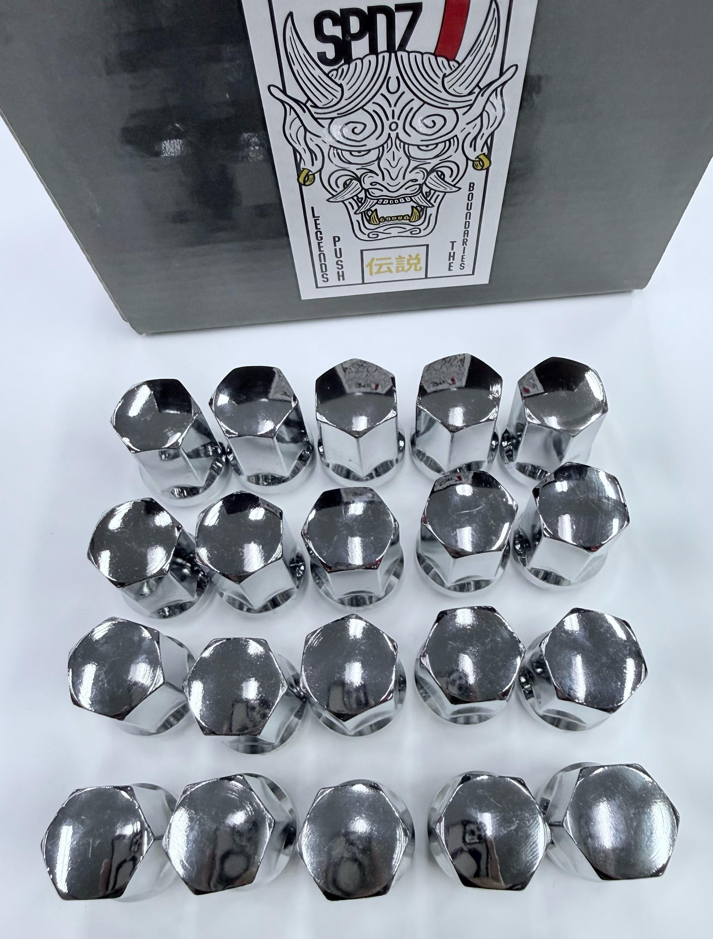 SPDZ1 14x1.5 Thin Wall Closed-End Lug Nuts (35mm) – Includes Special Installation Socket (Black or Chrome)