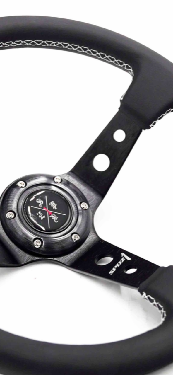 SPDZ1 White Lined Steering Wheel