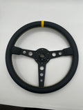 The Daytona | Black Leather | Black Spoke | Yellow Stitch