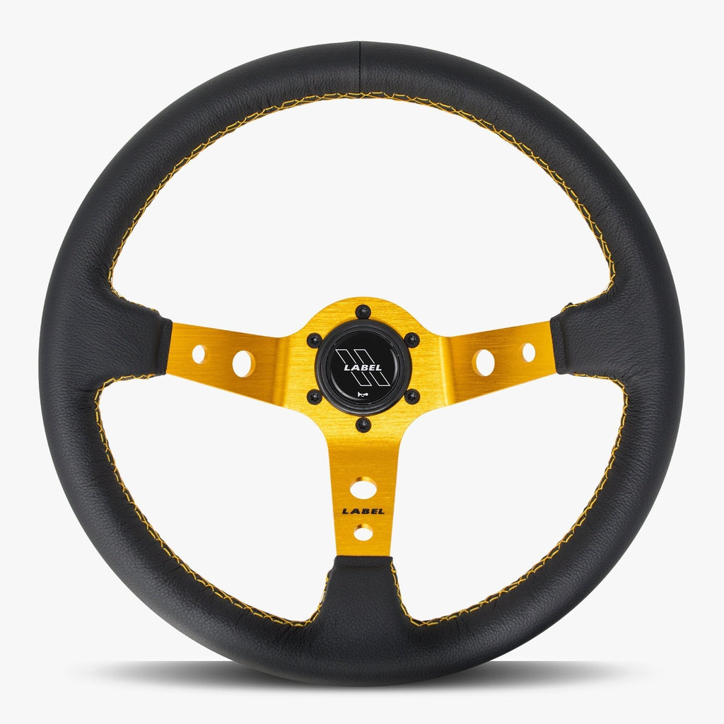 The Daytona | Black Leather | Gold Spoke | Gold Stitch