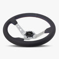 The Daytona | Black Perforated Leather | Silver Spoke | Bavarian Stitch