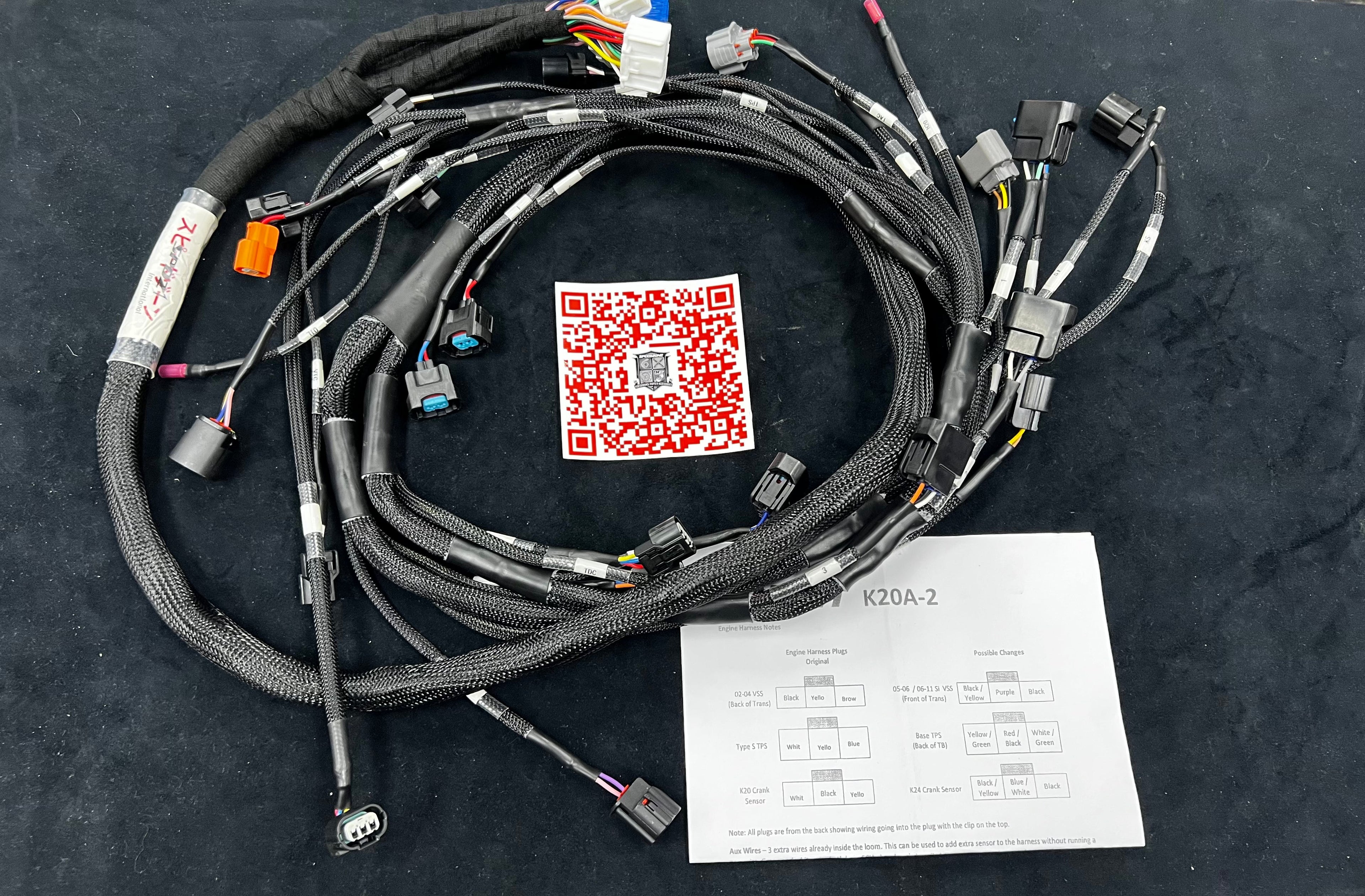SPDZ1 OBD2 Budget Tucked K-Series Harness V2 K20 K24 Civic Integra DC2 EG EK (With Power Cord)