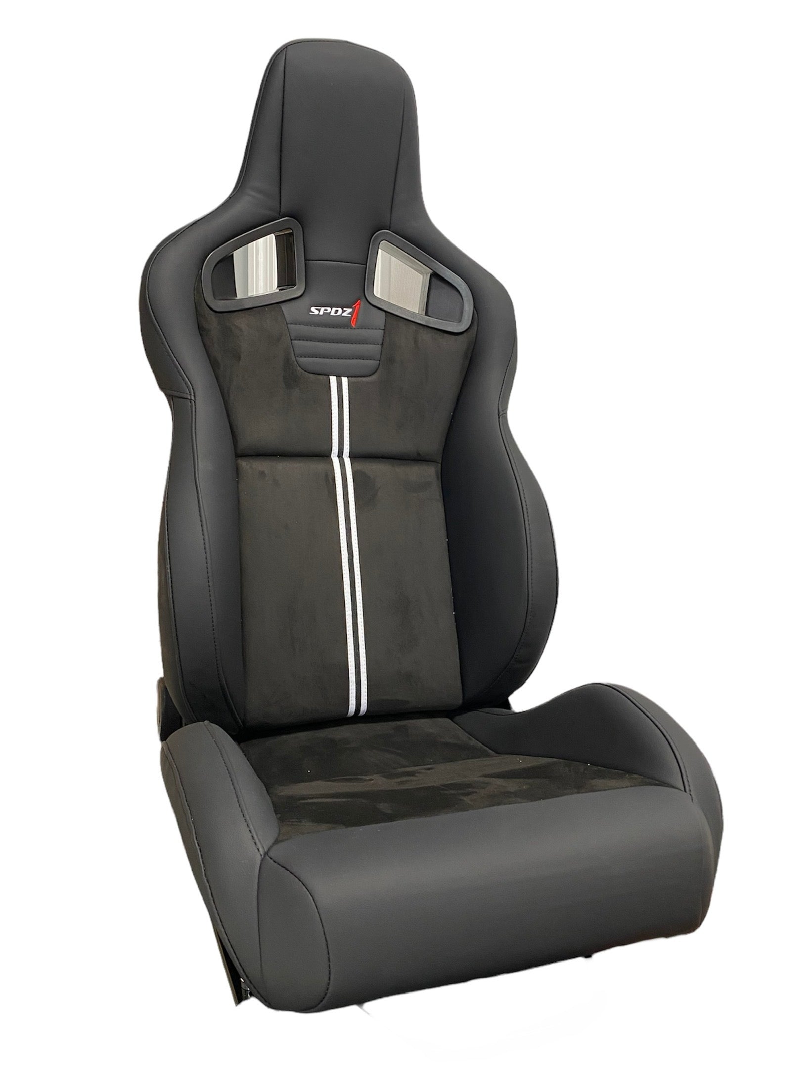 SPDZ1 GT1 Racing Seats Black Leather/Black Suede/Double Stripe