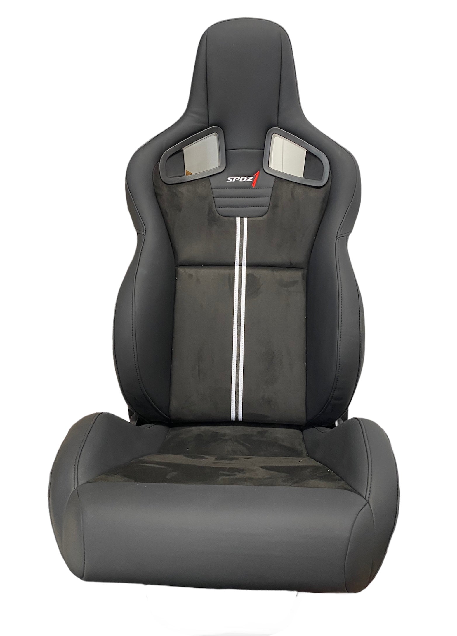 SPDZ1 GT1 Racing Seats Black Leather/Black Suede/Double Stripe