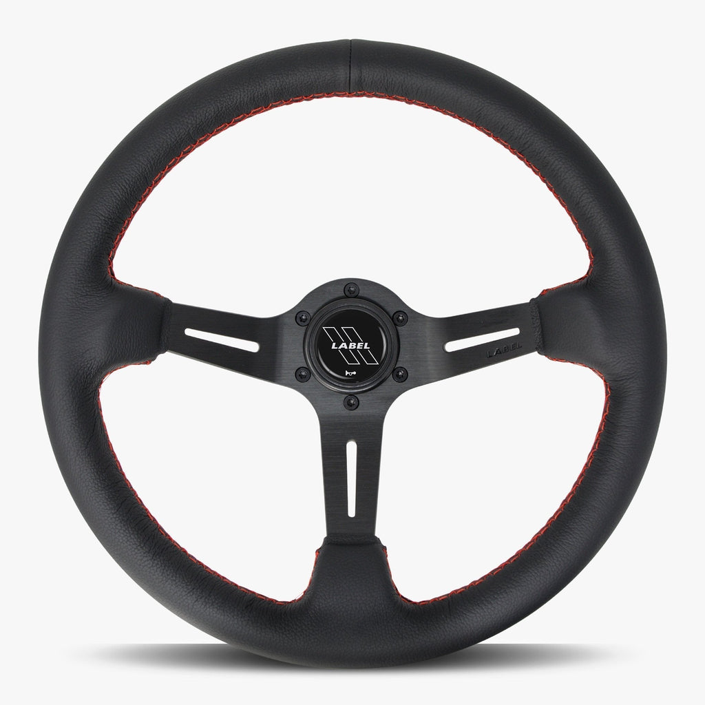The Le Mans | Black Leather | Black Spoke | Red Stitch