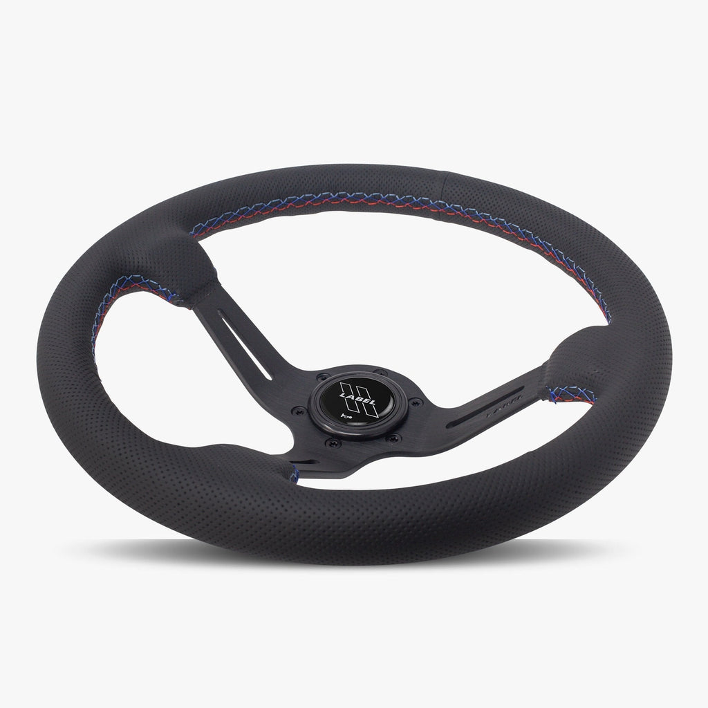 The Le Mans | Black Perforated Leather | Black Spoke | Bavarian Stitch