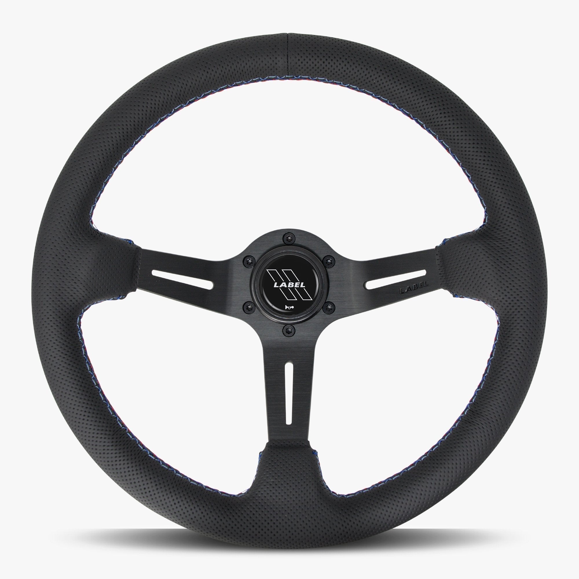 The Le Mans | Black Perforated Leather | Black Spoke | Bavarian Stitch