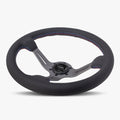 The Le Mans | Black Perforated Leather | Graphite Spoke | Bavarian Stitch