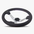 The Le Mans | Black Perforated Leather | Silver Spoke | Bavarian Stitch