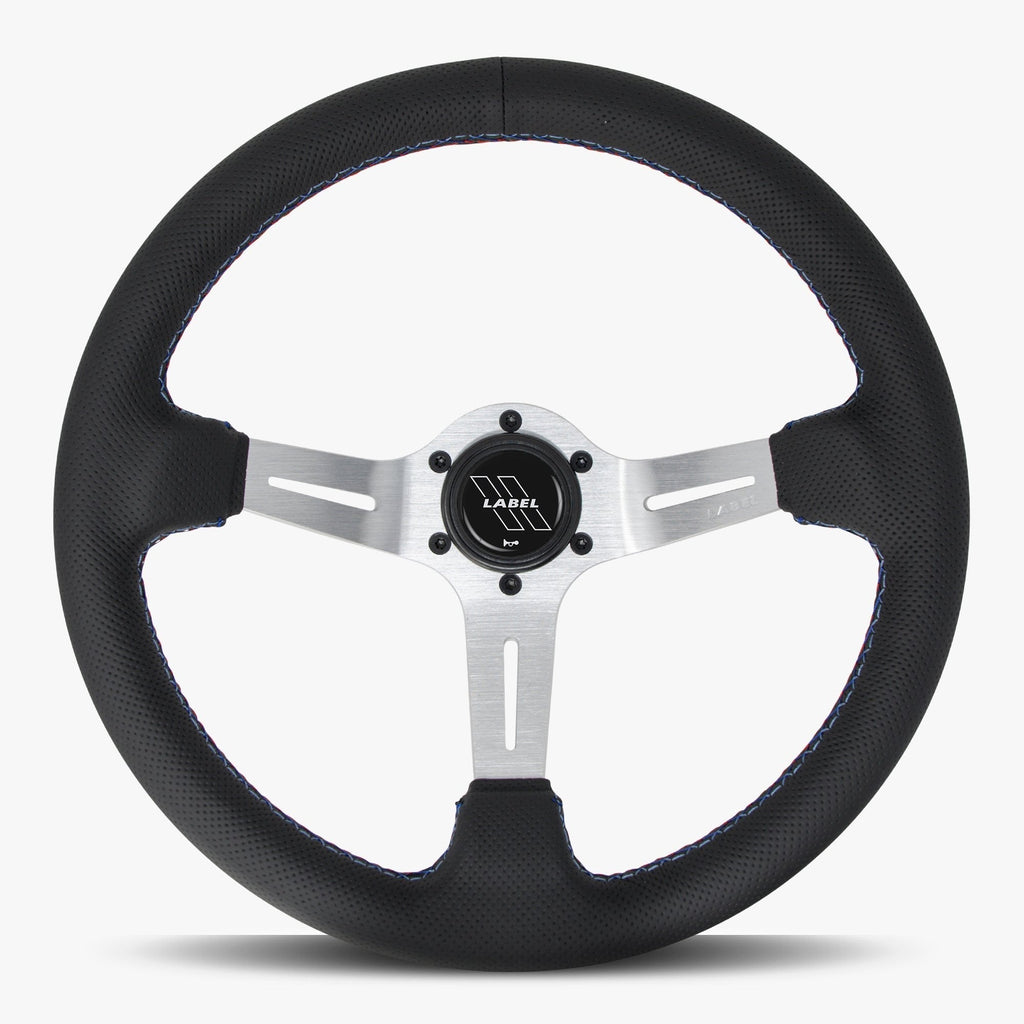 The Le Mans | Black Perforated Leather | Silver Spoke | Bavarian Stitch